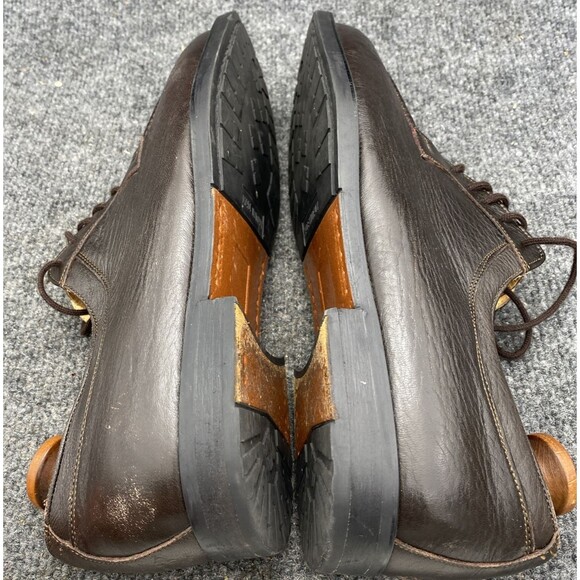 MAURO ROSSETTI 10.5M Brown Pebbled Leather Split Toe Derby Shoes Made In Italy main image 4